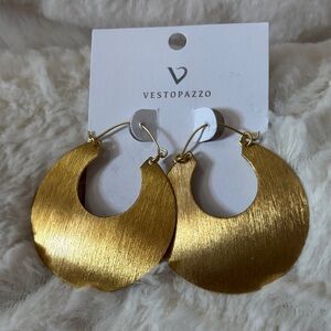 Gold Crescent Earrings